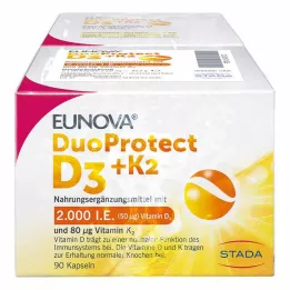 EUNOVA DuoProtect D3+K2 2.000 UI/80 μg capsule combo, 2x90 pz