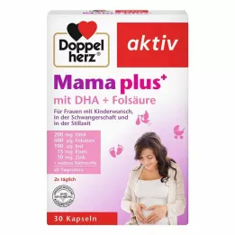 DOPPELHERZ Mama plus con DHA+Capsule di Acido Folico, 30 pz