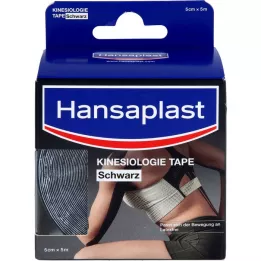 HANSAPLAST Nastro kinesiologico sportivo 5 cmx5 m nero, 1 pezzo