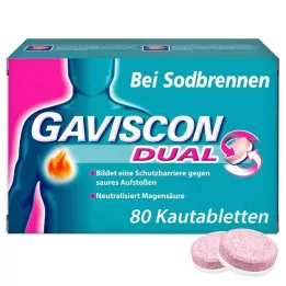 GAVISCON Compresse masticabili Dual 250mg/106.5mg/187.5mg, 80 pz