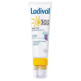 LADIVAL Protezione solare attiva viso&Labbra LSF 50+, 1 P