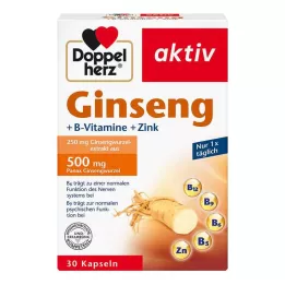 DOPPELHERZ Ginseng 250+B-Vitamina+Capsule di zinco, 30 pz