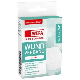Medicazione per ferite Wepa 7,2x5 cm sterile, 5 pz