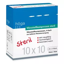 VLIESSTOFF-KOMPRESSEN sterile 10x10 cm quadruplo, 25X2 pz