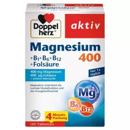 DOPPELHERZ Magnesio 400+B1+B6+B12+Acido Folico Compresse, 120 pz