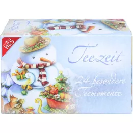 H&amp;S Tee Sacchetto del filtro del pupazzo di neve del calendario dellAvvento, 24 pz