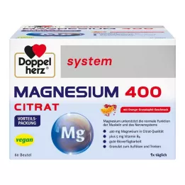 DOPPELHERZ Magnesio 400 Citrato sistema Granuli, 60 pz