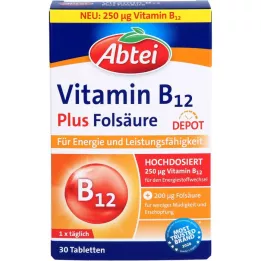 Abtei Vitamina B12 Plus Deposito di acido folico, 30 pz