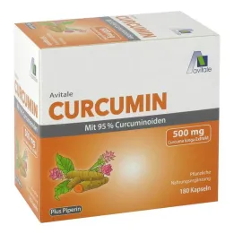 Capsule di curcumina 500 mg, 95% curcuminoidi + piperina, 180 capsule