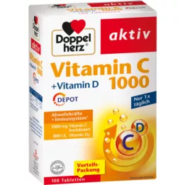 DOPPELHERZ Vitamina C 1000+deposito di vitamina D tab., 100 pz