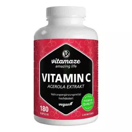 VITAMIN C 160 mg Estratto di Acerola capsule vegane pure, 180 pz