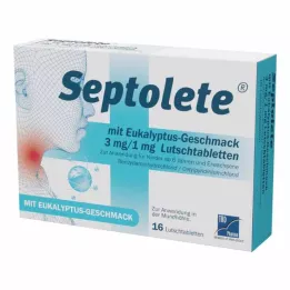 SEPTOLETE con aroma di eucalipto 3mg/1mg Lut.-T., 16 pz