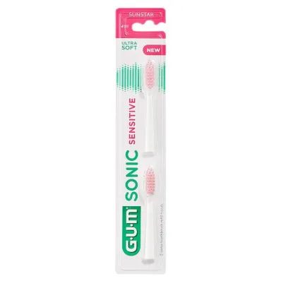 GUM Testine di ricambio Sonic Sensitive, 2 pz GUM Testine di ricambio Sonic Sensitive, 2 pz