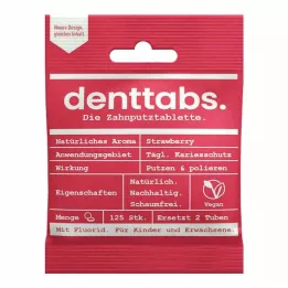 DENTTABS Kids Fragola con fluoruro, 125 pz