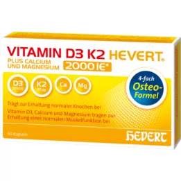 VITAMIN D3 K2 Hevert più Ca Mg 2.000 UI/2 capsule, 60 pz