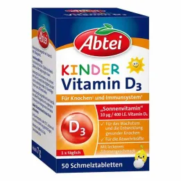 Compresse fondenti di vitamina D3 per bambini Abbey, 50 pz