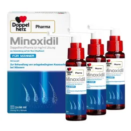 MINOXIDIL DoppelherzPharma 50 mg/ml soluzione per uomini, 3X60 ml