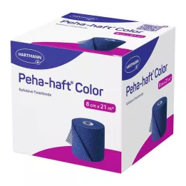 PEHA-HAFT Nastro adesivo per fissaggio colore senza lattice 8 cm x 21 m blu, 1 pezzo