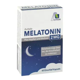 Melatonina 2 mg più luppolo e melissa capsule, 60 pezzi