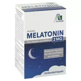 MELATONIN 2 mg più capsule di luppolo e melissa, 120 pezzi