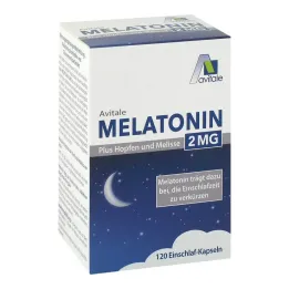 Melatonina 2 mg più luppolo e melissa capsule, 120 pezzi