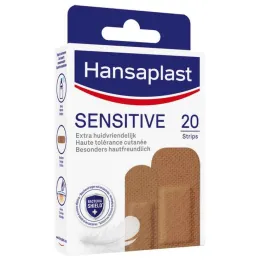 Hansaplast SENSITIVE strisce di cerotto tonalità pelle media, 20 pz