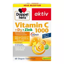 DOPPELHERZ Vitamina C 1000+D3+Zinco Depot compresse, 60 pz