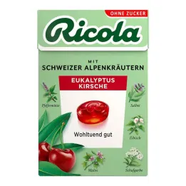 Ricola senza scatola zucchero Caramelle alleucalipto e ciliegia, 50 g