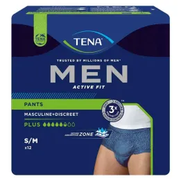 TENA® MEN ACTIVE FIT Pantaloni Plus blu S/M per incontinenza, 12 pezzi