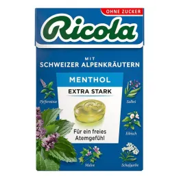 Ricola senza zucchero scatola caramelle extra forti al mentolo, 50 g