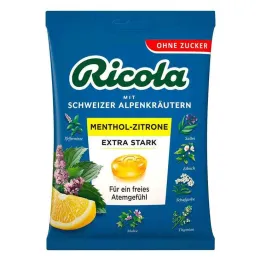Ricola senza zucchero bustina di mentolo limone extra forte, 75 g