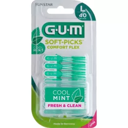 GUM Plettro morbido Comfort Flex menta grande, 40 pz