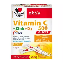 DOPPELHERZ Vitamina C 500+Zinco+D3 Depot DIRECT Pel., 40 pz