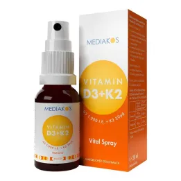Vitamina D3+K2 1000 UI 20 µg Mediakos Vital Spray, 20 ml