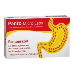 Panto Micro Labs 20 mg compresse con rivestimento enterico per bruciore di stomaco, 7 pz