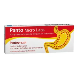Panto Micro Labs 20 mg compresse con rivestimento enterico per bruciore di stomaco, 14 pz