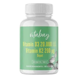 Vitamina D3 Depot 20.000 UI + Vitamina K2 compresse da 200 mg (180 pezzi)