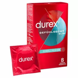 DUREX Preservativi slim dalla sensazione reale, 8 pezzi