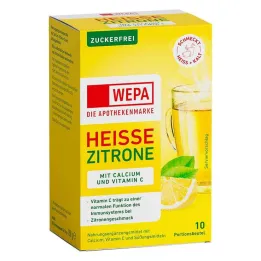Wepa limone piccante + vitamina C + calcio in polvere senza zucchero, 10X10 g