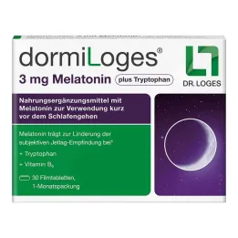 Dormiloges 3 mg di melatonina più triptofano compresse rivestite con film, 30 pz