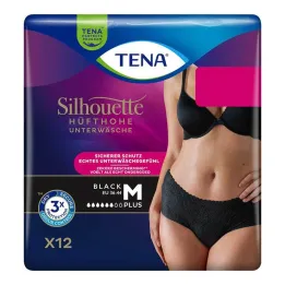 Mutande per incontinenza Tena Silhouette Plus M nere, 12 pz