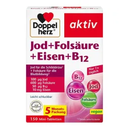 Doppelherz Iodio + acido folico + ferro + compresse B12, 150 pz