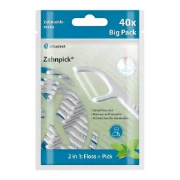 Miradent stuzzicadenti filo interdentale 2in1 menta, 40 pz