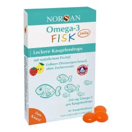 Norsan Omega-3 Fisk Jelly per confetti per bambini, 45 pezzi