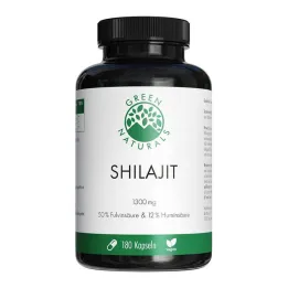 Green Naturals Shilajit 1300 mg capsule vegane ad alto dosaggio, 180 pezzi