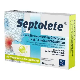 Septolete al gusto di limone e sambuco 3 mg/1 mg pastiglie, 16 pz