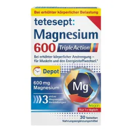 Tetesept Magnesium 600 Compresse rivestite con film a tripla azione, 30 pz