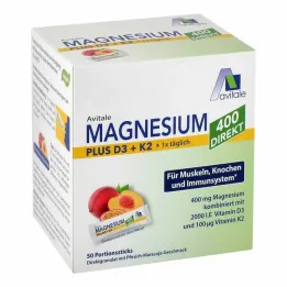 Magnesio 400+D3+K2 diretto pesca frutto della passione, 50X2,5 g