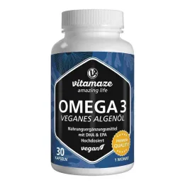 Capsule ad alto dosaggio di olio di alghe vegan Omega-3, 30 pezzi