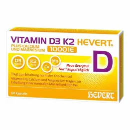 Vitamina D3 K2 Hevert + Calcio e Magnesio 1000 IE capsule, 60 pz